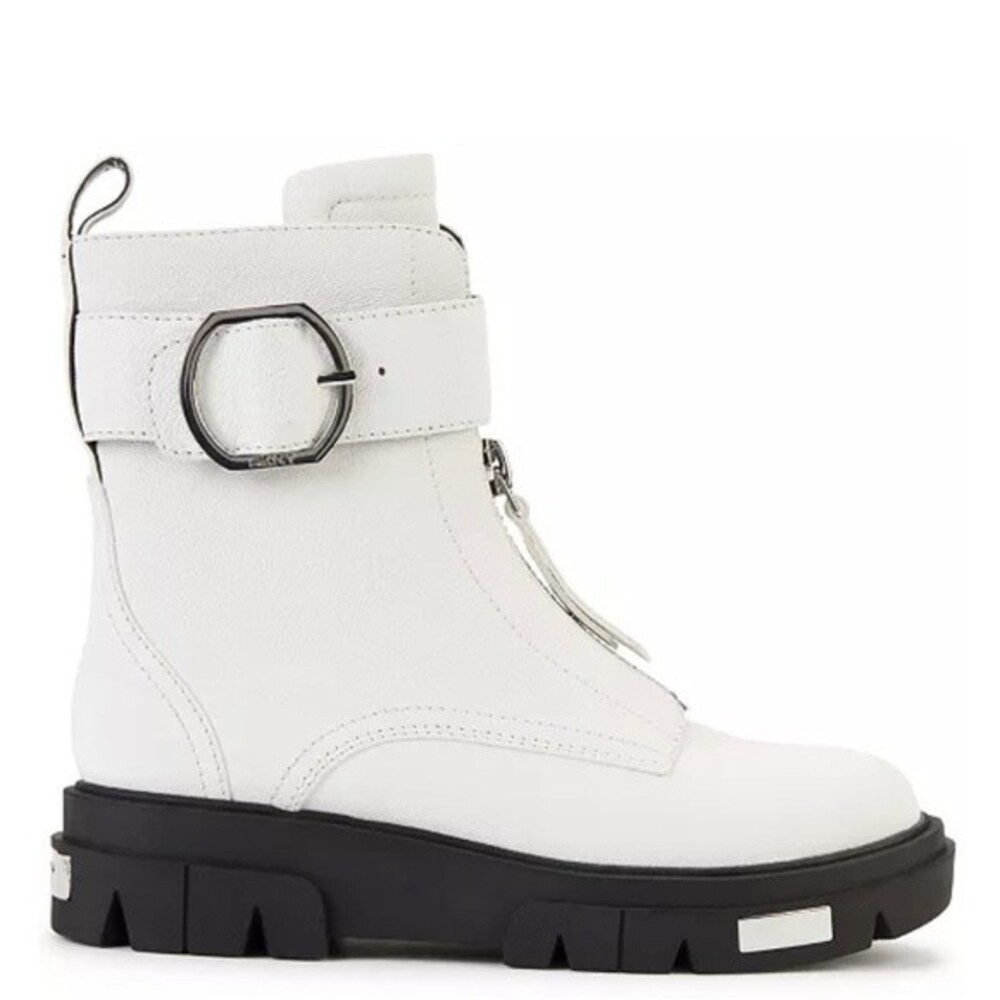 DKNY Laina Lug Sole Booties White Size 9.5